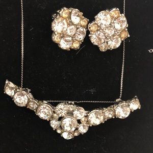 Vintage crystal necklace and Earring set